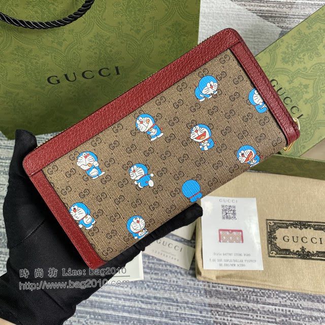 Gucci顶级男女包包 古驰哆啦A梦拉链款长钱包 647787  gdj1604